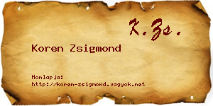 Koren Zsigmond névjegykártya